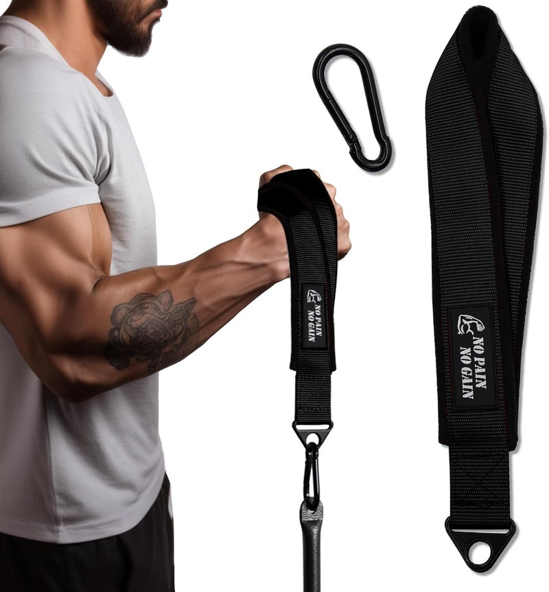 Lights Mountain Arm Wrestling Training Strap Belt Hand Grip Arm Finger Forearm Exerciser Strengthener for Cable Machine and Free Weight - Image 1